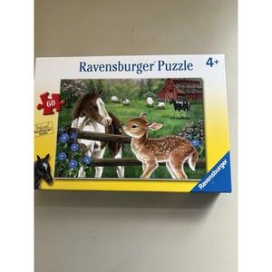 Ravensburger Jigsaw Puzzle 60 Pieces "New Neighbors" Pony and Fawn 2017 Sealed